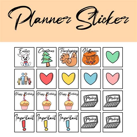 Printable planner stickers