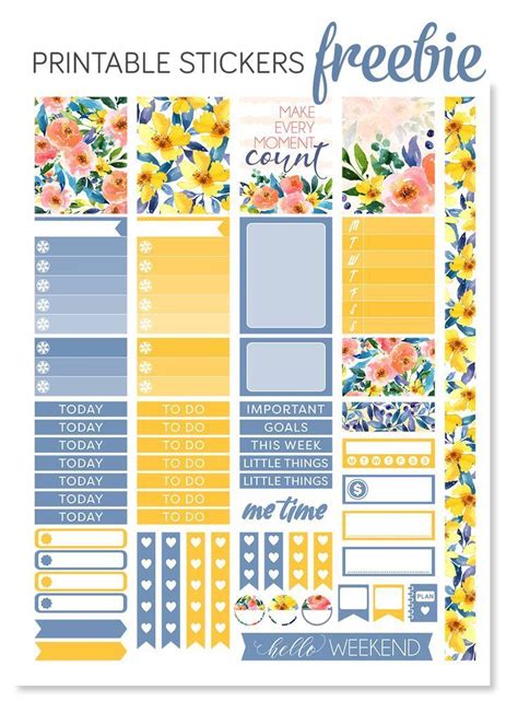 Floral printable planner stickers