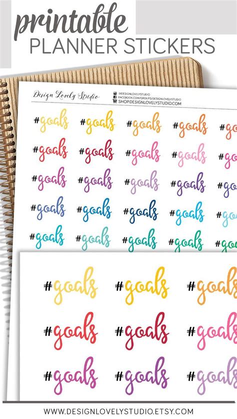 Goal setting printable planner stickers