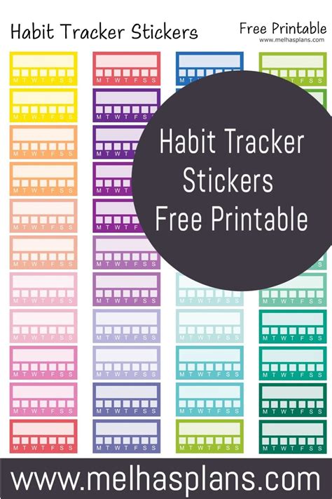 Habit tracker printable planner stickers