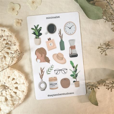 Minimalist printable planner stickers