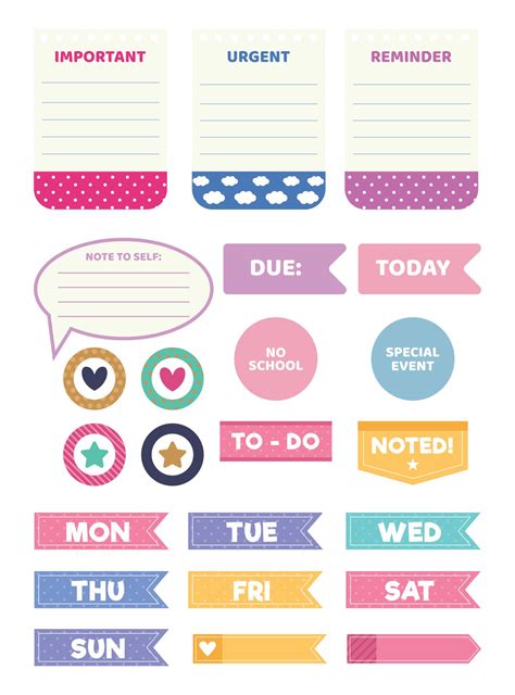 Priority printable planner stickers