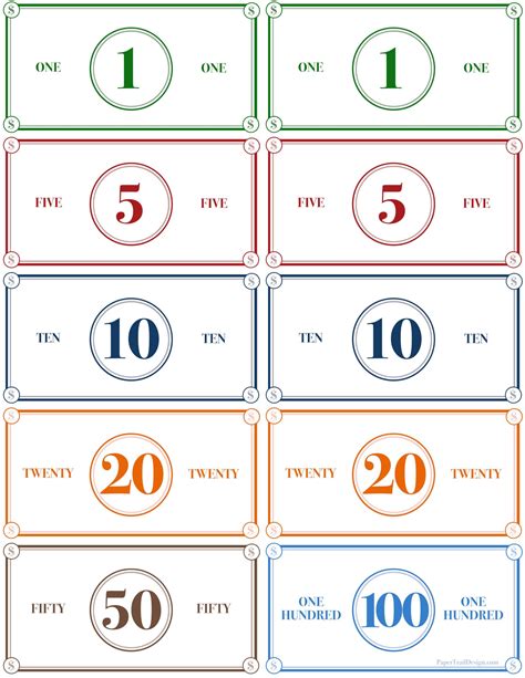 Printable Play Money Template 1