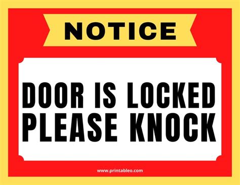 A printable please knock sign