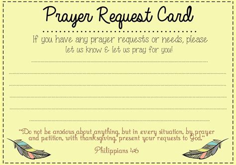 Printable Prayer Request Cards