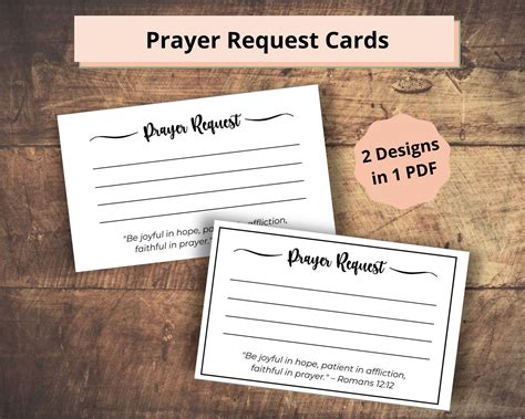 Printable Prayer Request Cards for Personal Use