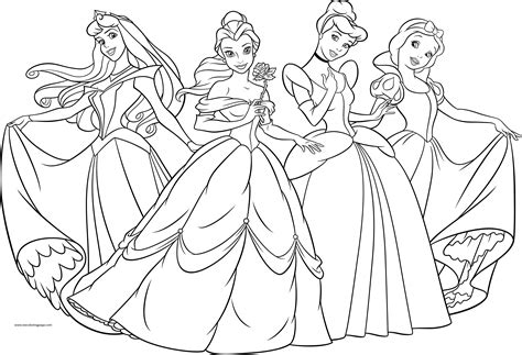 Printable coloring page of a princess