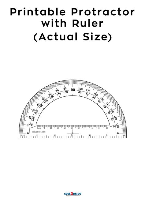 Printable protractor actual size design