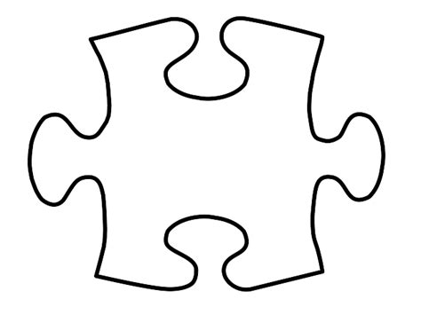 Printable Puzzle Piece Template for Autism Awareness