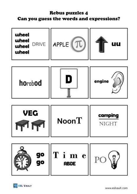 Printable Rebus Puzzles with Answers