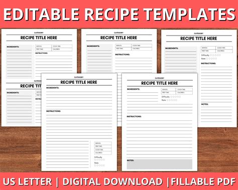 Printable Recipe Books and Collections