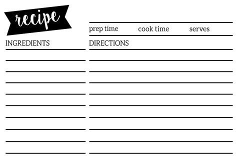 Printable Recipe Card Templates