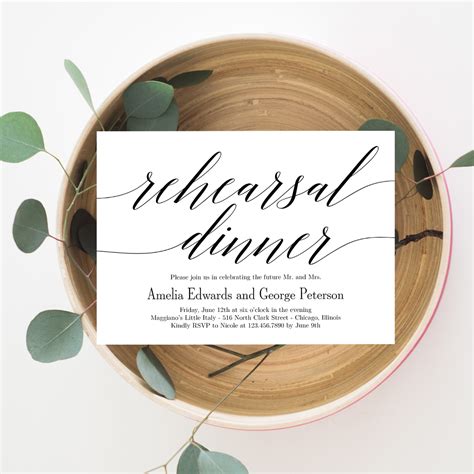 Printable Rehearsal Dinner Invitations