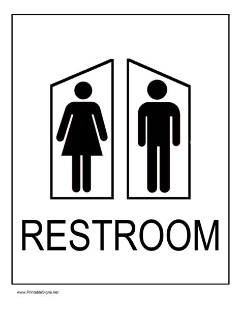 Printable restroom signs templates