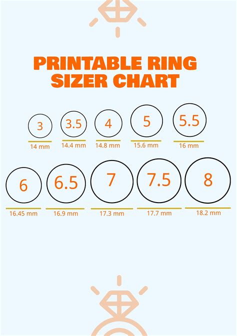 Printable Ring Size Chart