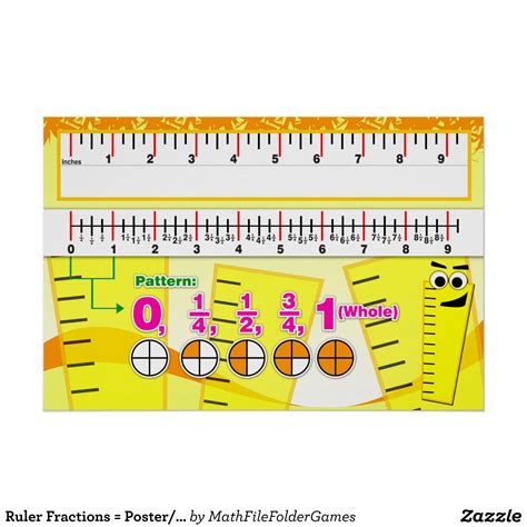 A printable ruler with fractions