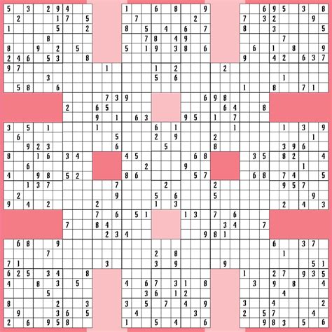 Printable Samurai Sudoku Puzzle