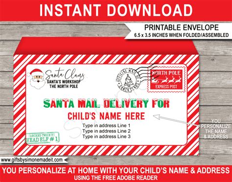 Printable Santa Envelopes Template