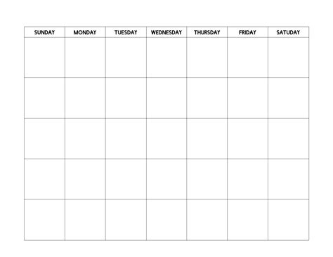 Printable Schedule Template