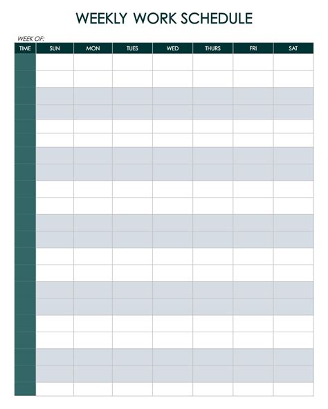 Printable Schedule Template PDF