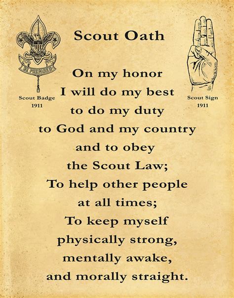 Printable Scout Oath and Law