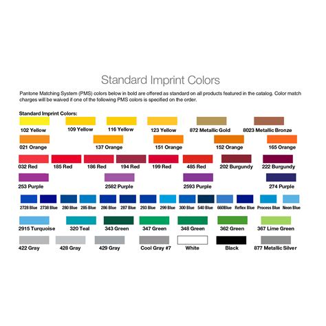 Printable Sharpie Color Chart