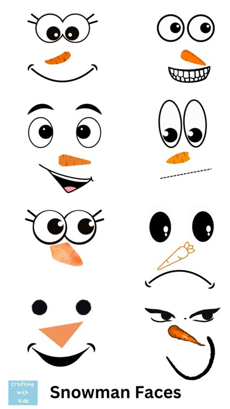 Printable Snowman Faces for Kids