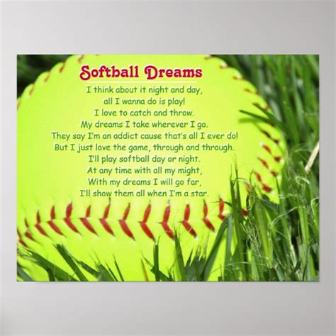 Printable Softball Motivation Poem