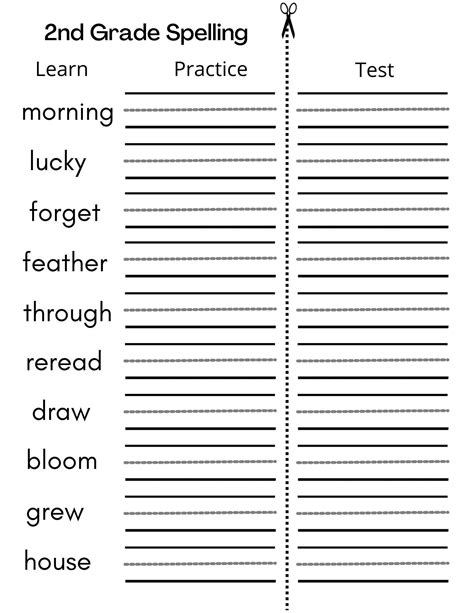 Printable Spelling Worksheets for Grade 2