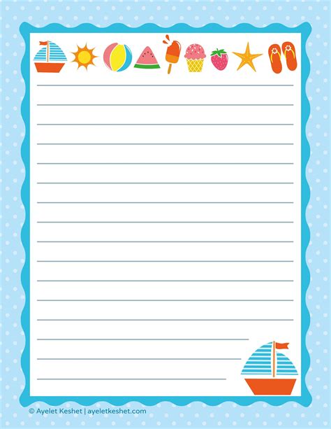 Printable Stationery Papers For Kids