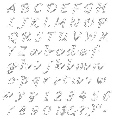 Printable Stencil Letters for Cursive Projects