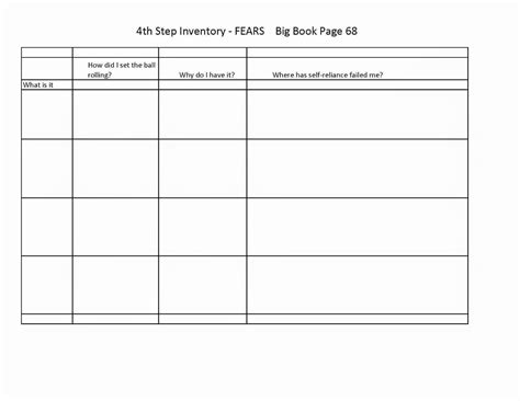 Printable step 4 worksheets with a pencil and paper