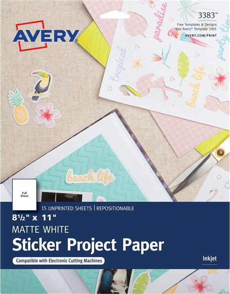 Printable sticker paper 8.5 x 11 projects