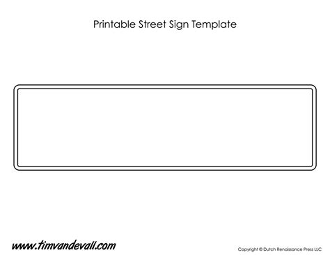 Printable Street Sign Templates