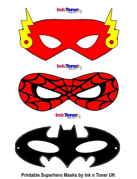 A collection of printable superhero masks