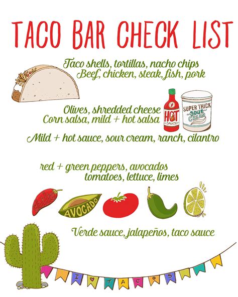 Printable Taco Bar Ideas