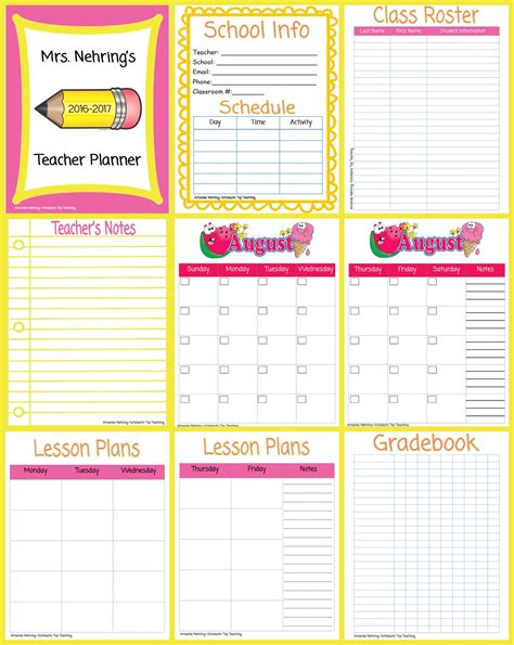 Printable Teacher Planner Template