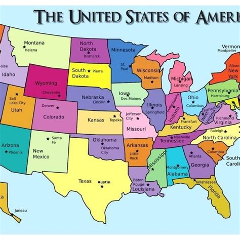 Printable United States Map with Capitals