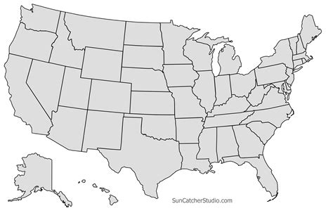 Printable map of the United States with states and capitals