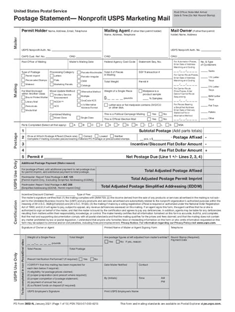 Printable USPS forms