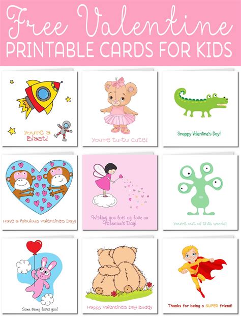 Printable Valentine's Day cards for kids