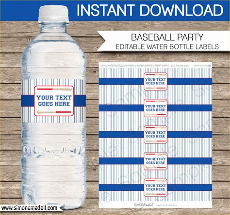 Printable water bottle labels