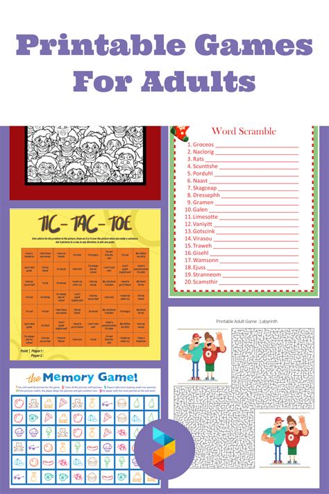 Printable word games for adults