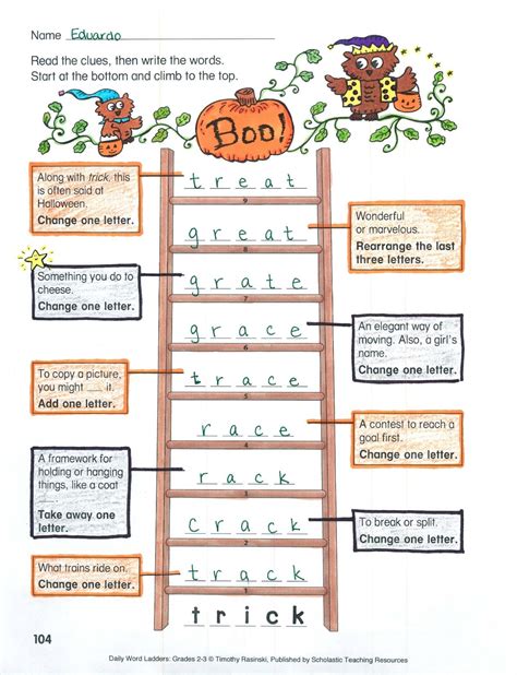 Printable Word Ladders