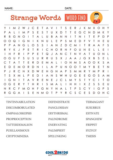 Printable word search puzzles for adults