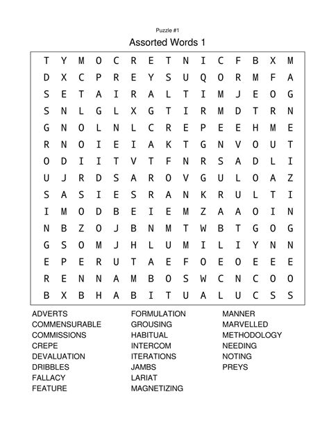 Printable Word Searches for Adults