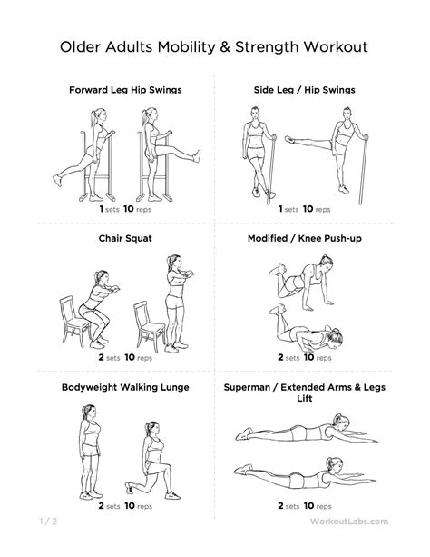 Printable Workout Routine for Older Adults