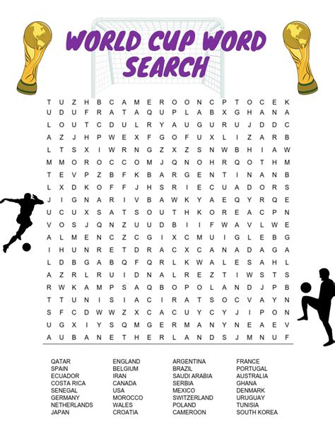 Printable World Cup Word Search