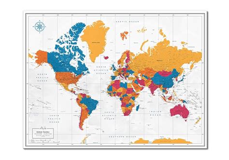 A traveler using a black and white printable world map