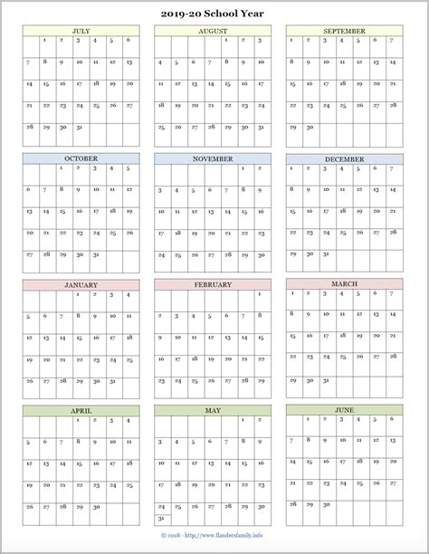 Printable Year at a Glance Planner PDF